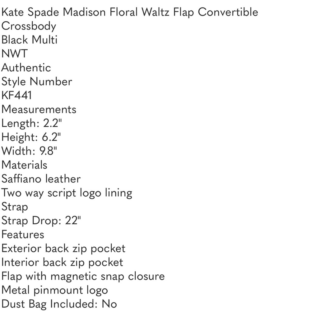 Kate Spade Spade Madison Floral Waltz Crossbody - Picture 12 of 12